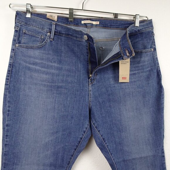 Levi's 721 Skinny Jeans Women's Plus Size 24W Blue Stretch Denim High Rise - Picture 4 of 10